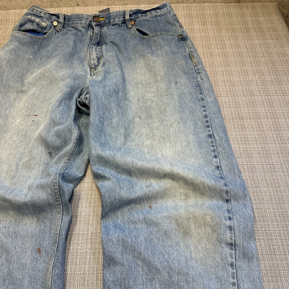 Vintage Bad Boy Jeans Mens 38x34 Light Wash Straight‎ Leg USA Workwear Grunge*